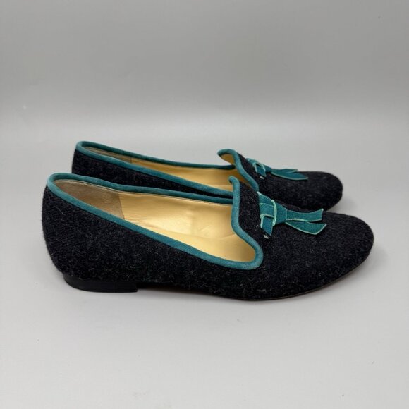 Cole Haan Sabrina Wool Charcoal Gray Teal Loafers Slip On Flats Women’s Sz 6B - Picture 1 of 10